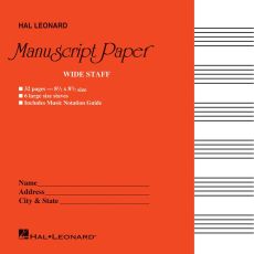 Manuscript Paper Wide Staff Red 32pg