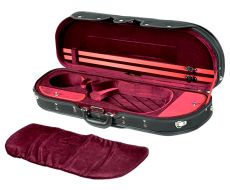 HQ Half Moon Violin Case - Lightweight Black/Wine