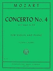 MOZART - CONCERTO NO 4 D K 218 VIOLIN/PIANO ED JOACHIM