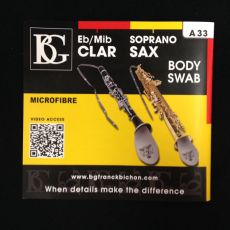 BG Clarinet Swab A33 for E-flat clarinets.