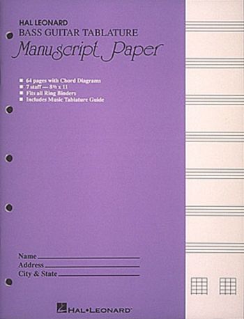 Bass Guitar Manuscript Paper Tab