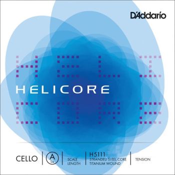 D'Addario Helicore Cello Single A String, 4/4 Scale, Heavy Tension