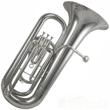 Schagerl 3-Valve 3/4 Size Eb Tuba - Silver Plated Finish.