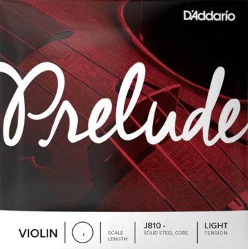 D'Addario Prelude Violin String Set, 4/4 Scale, Light Tension