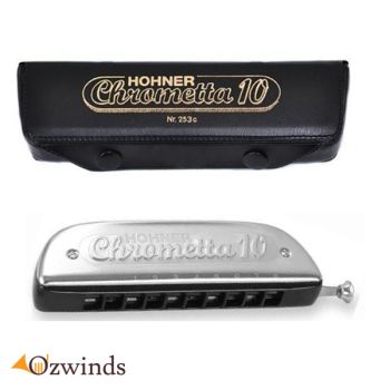 Hohner Chrometta 10 Hole Harmonica (Key of C)